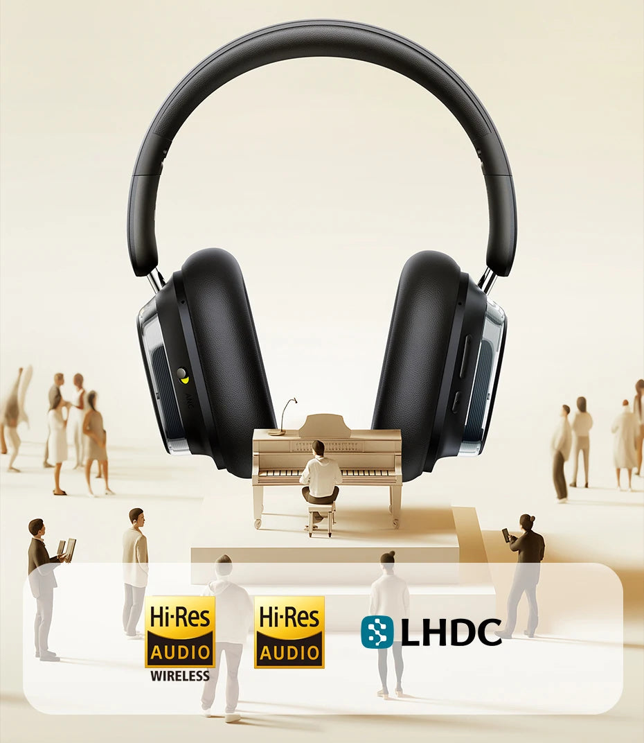 Baseus Bowie 10 Max Wireless Headphones 46dB Hybrid Active Noise Cancellation Earphones Bluetooth 5.4 Hi-Res LHDC 120H Headsets